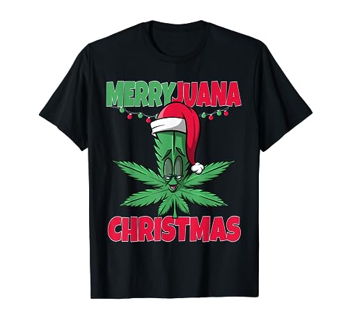 Merryjuana Christmas Funny Marijuana Weed Christmas T-Shirt