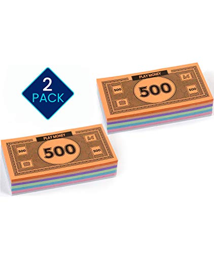 Mono 2 Sets of 30 Each Bill Denomination, 60 Total in Mixed Colors: $1, 5, 10, 20, 50, 100, and $500