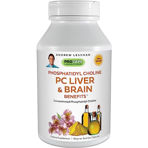 ANDREW LESSMAN PC Liver & Brain Benefits 360 Softgels - Phosphatidyl Choline, Most Important Building Block for Healthy Liver and Brain Structure and Function. No Additives. Easy to Swallow Softgels
