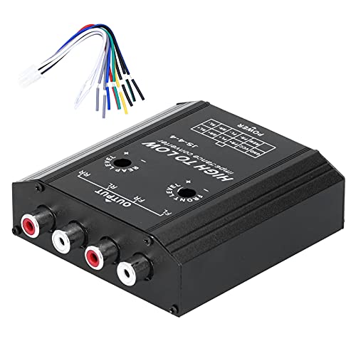 Audio Converter, 12V 4 Channel Audio Impedance Converter High to Low RCA Line Car Stereo Radio Speaker Frequency for hosts without low frequency (RCA) output