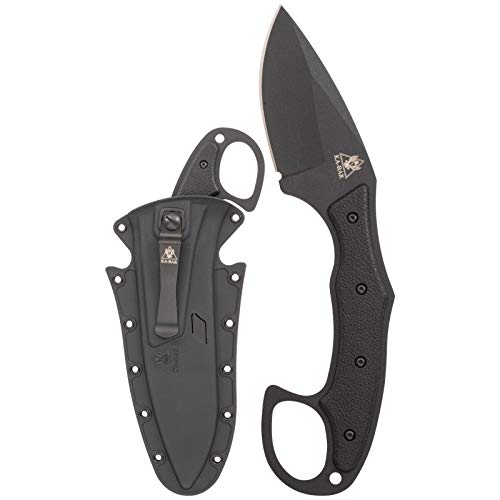 KA-BAR 2491 Tdi Pocket Strike Black Hard Plastic Sheath, Black Clip, Straight Edge
