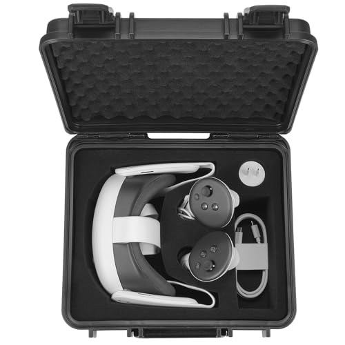 ZENACCE Hard Carrying Case Compatible with Meta Quest 3 VR Headset with Original Strap, Waterproof Travel Case Holds Controller and Accessories, Not Compatible with Elite Strap