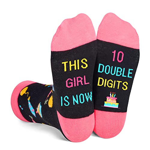 HAPPYPOP Crazy Silly Funny Socks for Kids, Top Best Cool Presents Gifts for 10 Year Old Girl, 10th Birthday Gifts for Tween Girls