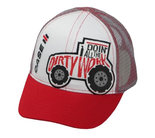 Case IH Officially Licensed Youth Toddler Hats, Doin' All The Dirty Work Tractor Kids Baseball Cap Red