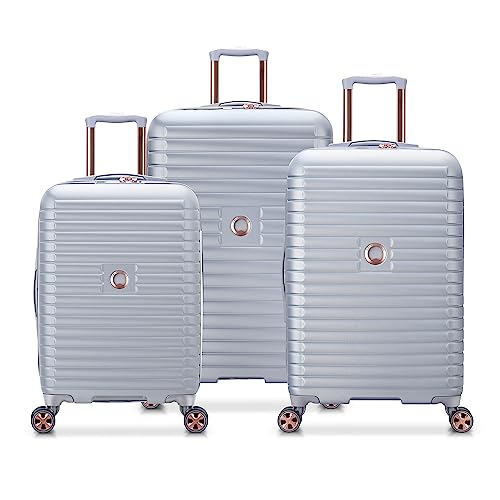 DELSEY Paris Cruise 3.0 Hardside Expandable Luggage with Spinner Wheels, Platinum, 3-Piece Set (21/24/28)