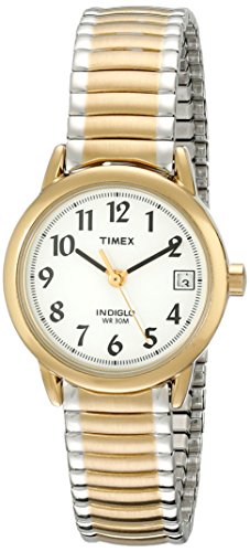 Timex Women's Easy Reader 25mm Watch – Two-Tone Case White Dial with Two-Tone Expansion Band