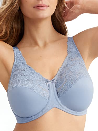 Lilyette Comfort Lace Minimizer Bra, 40DD, Blue Sky Ahead