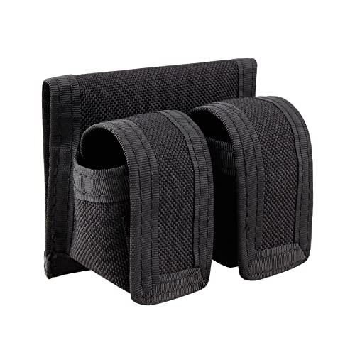 Kosibate Speedloader Pouch, Speed Loader Pouches Nylon Fits Revolver S&W 38 357 44 45 Caliber, 5 & 7 Shot Double Speedloader Case