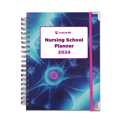 Level Up RN - Nursing School Study Planner - Nursing Student Gifts - Spring/Fall Calendar Year - Dates Start January 1, 2024 & Ends January 31, 2025