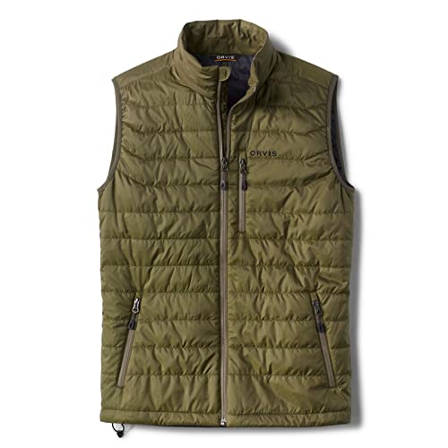 Orvis Recycled Drift Insulated Vest for Men - Rugged Water Resistant Packable Men's Quilted Vest with Warm PrimaLoft, Tarragon - Medium