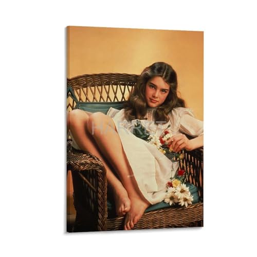 HARRET Portrait Poster Actress Brooke Shields Sexy Portrait Poster (1) Home Living Room Bedroom Decoration Gift Printing Art Poster Frame-style 12x18inch(30x45cm)