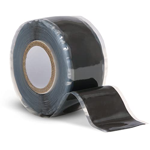 Domain Cycling - Bike Handlebar Tape - Self-Fusing Silicone Waterproofing Tape - 10 Ft Roll of Self-Bonding Handlebar Tape for Road Bike Repair Griptape Black - Handlebar Finishing Tape for Road Bike