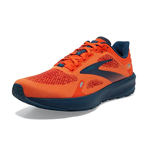 Brooks Men’s Launch 9 Neutral Running Shoe - Flame/Titan/Crystal Teal - 12.5