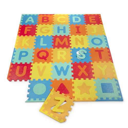 Battat – Foam Alphabet Floor Mat - Interlocking ABC Puzzle Mat- Floor Puzzle for Babies & Toddlers- 0 Months +