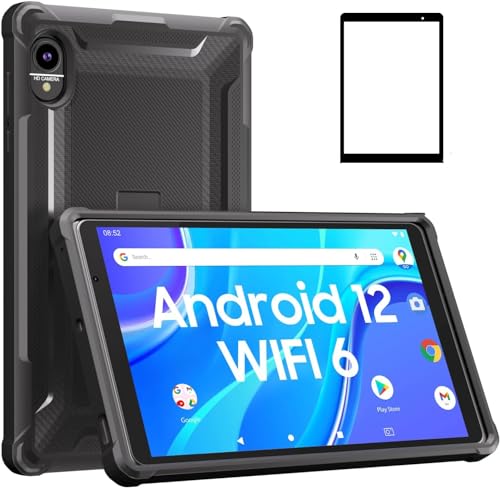 IWEGGO 8 Inch Tablet, Newest Android 12 Tablet with Case, 2GB RAM 32GB Storage 512GB Expandable, 2+8MP Dual Camera Tableta, 1.5Ghz Quad-Core Processor, 4300MAH Battery Tablet PC (Black)