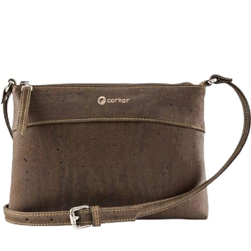 Corkor Cork Purse – Cork Handbags for Women, Vegan Crossbody Bag Cruelty Free Brown Color