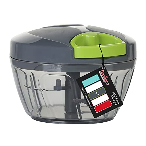 Manual Food Chopper Hand String Onions Cutter for Vegetable Fruits Nuts Durable BPA Free Food Safe Material (2 Cup-Gray)