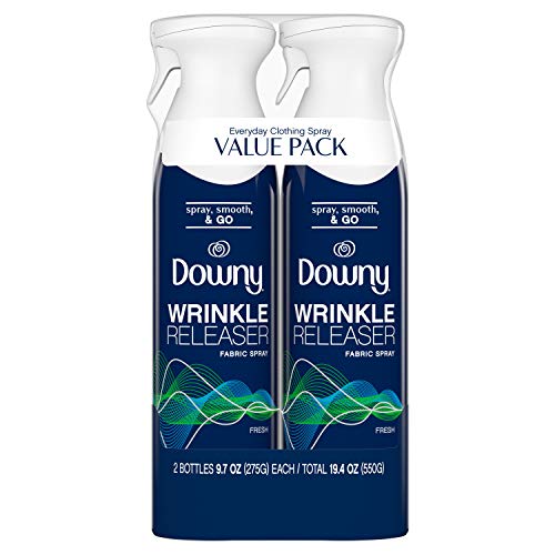 Downy WrinkleGuard Wrinkle Releaser Fabric Spray, Fresh Scent, 9.7 Oz (Pack of 2)