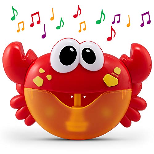 Chuchik Crab Bubble Bath Maker for The Bathtub. Blows Bubbles and Plays 24 Children’s Songs – Baby, Kids Bath Toys Makes Great Gifts for Toddlers – Sing-Along Machine (Light-Red)