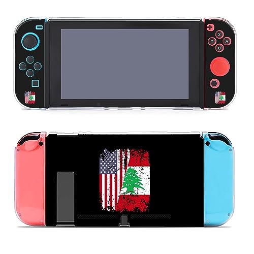 Vintage Lebanon USA Flag Protective Case Compatible with Switch Protector Shell Shockproof Cases Cover
