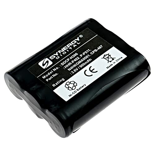 Synergy Digital Cordless Phone Battery, Compatible with Panasonic N4HKGMA00001 Cordless Phone, (Ni-CD, 3.6V, 900 mAh) Ultra Hi-Capacity, Compatible with Panasonic P-P511 Battery