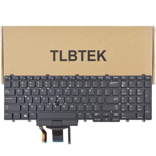TLBTEK Backlight Keyboard Replacement Compatible with Dell Latitude E5550 P37F E5570 P48F E5580 E5590 E5591 5550 5570 5580 P60F 5590 5591,Precision 3510 M3510 M3520 7510 M7510 M7520 Series Laptop