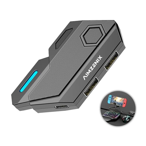 AIMZENIX Keyboard and Mouse Adapter for Xbox, Playstation, Nintendo Switch - Blader Emulator Console Compatible with Xbox One, Xbox Series X/S, PS4 PS3 and Switch - Custom Key Mapping, Plug and Play
