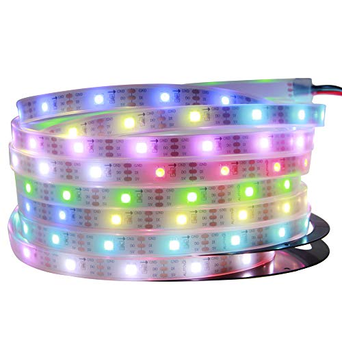 ALITOVE WS2812B LED Strip Individually Addressable RGB LED Pixels Light Strip 16.4ft 150 LEDs Dream Color Digital Programmable LED Tape Lighting Waterproof IP67 DC 5V for for Home Bar Decor Lighting