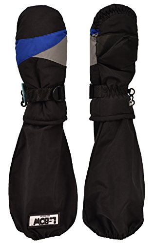 L-Bow Boy's Flag Waterproof 3M Thinsulate Mitten (Small 1-4, Black/Blue)