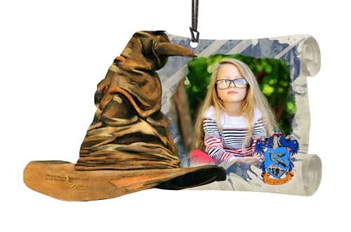Trend Setters Harry Potter Sorting Hat - Ravenclaw Personalized - Upload Your OWN Photo - Shaped Acrylic Hanging Print Accessory with Hogwarts House Quote Poem