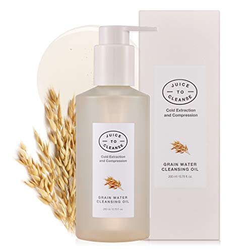 JUICE TO CLEANSE Grain Water Cleansing Oil 200ml (6.76 fl.oz.) - Zero Makeup Residue Deep Pore Cleansing Oil, Melting Dead Skin Cells, Moisturizing & Purifying, Vegan, Paraben Free
