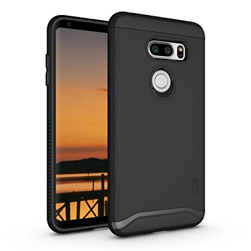 TUDIA DualShield Designed for LG V35 ThinQ Case, [Merge] Heavy Duty Dual Layer Slim Hard Case for LG V35 ThinQ (Matte Black)