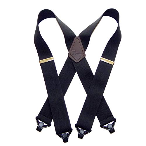 Hold Up Suspenders for Men - 2' Wide with Composite Plastic Gripper Clasps - Ski Suspenders for Men - Perfect for Outdoor Enthusiasts and Ideal for Electricians - Rugged and Reliable Support