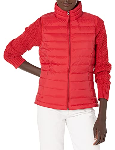 Amazon Essentials Women's Lightweight Water-Resistant Packable Puffer Vest, Red, Large