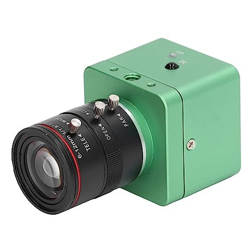 DAUZ Industrial Camera, AC100-240V USB Digital Industrial Camera with 6‑12mm Manual Zoom Lens for Shop (US Plug)