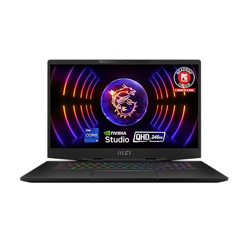 MSI Stealth 17 Studio 17.3' QHD 240Hz Gaming Laptop: 13th Gen Intel Core i9, RTX 4080, 32GB DDR5, 1TB NVMe SSD, Thunderbolt 4, USB-Type C, Cooler Boost Trinity+, Win11 Home: Core Black A13VH-053US