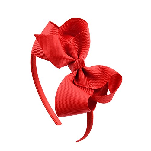 BPNHNA Bow Headband Large Bowknot Hair Hoop for Girls, Comfortable No Hurt Rib Fabric Headpiece Hair Band for Halloween Christmas Party Cosplay Costume Daily Decor Accessories(Red)