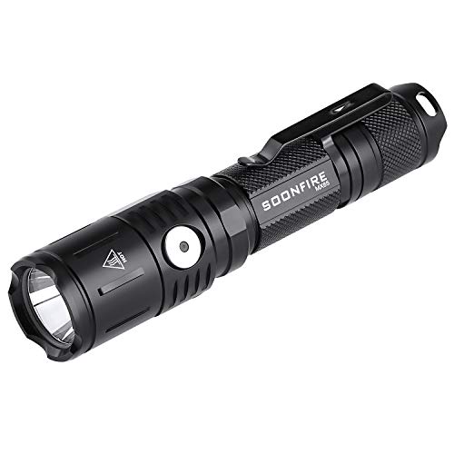 soonfire MX65 Tactical Flashlight 1060 Lumens Built-in a Fast Charging Rechargeable LED Handheld Flashlights 5 Brightness Waterproof Flashlight