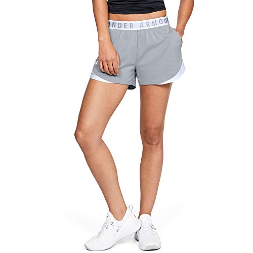 Under Armour Womens Play Up 3.0 Shorts , True Gray Heather (025)/White , Medium