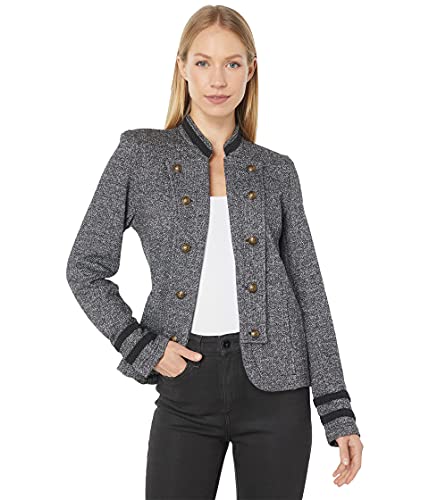 Tommy Hilfiger Women's Classic Tommy Open Front Band Jacket, Black Multi, Medium