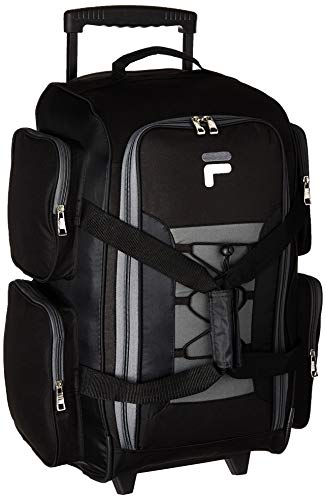 Fila 22' Lightweight Carry On Rolling Duffel Bag, Black, One Size