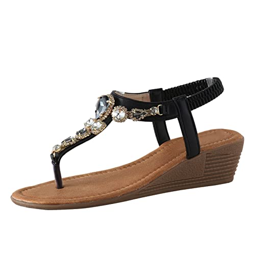 Deals Today Wedge Sandal for Women Platform Slip on Sandals Ladies Open Toe Sandals Extra Wide Sandals for Women Wide Width Women's Walking Sandals Beach Sandals for Women Waterproof