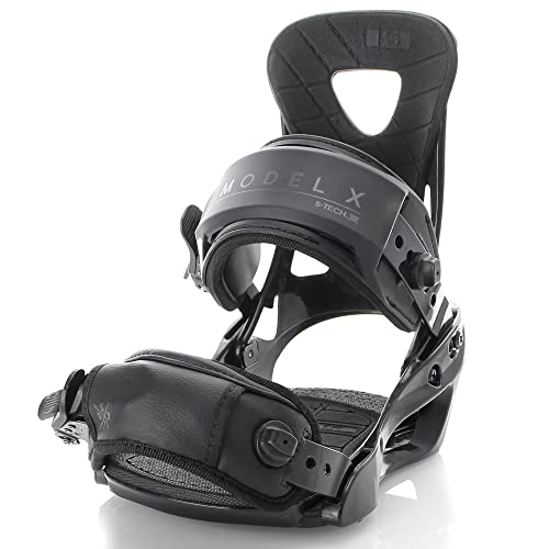 S-TECH OUTDOORS Model X - Black | All-Mountains Snowboard Binding (Medium) | for Boot Size 6-9