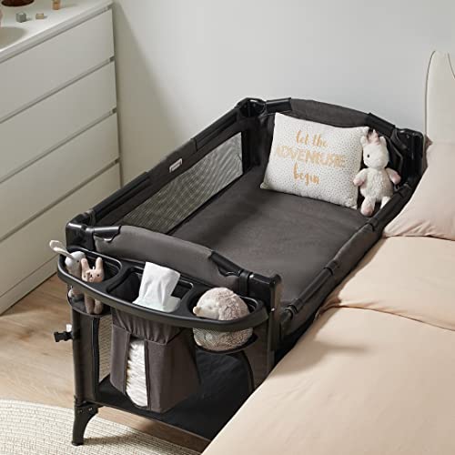 BEKA Baby 4 in 1 Bassinet Bedside Sleeper, Baby Bedside Crib 4 Functions, Bedside Bassinet Crib Sleeper, Playard, Changing Table, Baby Bassinet for Newborn Baby