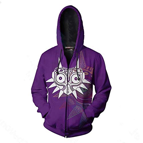 GreenCos Majora's Mask Design Hoodie 3D Jacket Pullover Adults Casual Sweatshirts Hooded Tops M