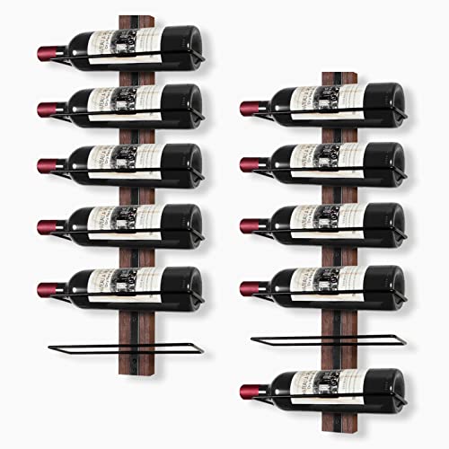 Wine Rack Wall Mounted for 12 Wine Bottles, Wall Wine Rack Wood Wine Racks for Wall, Wine Holder Wall Mounted Wine Bottle Racks for Kitchen, Dining Room, Bar