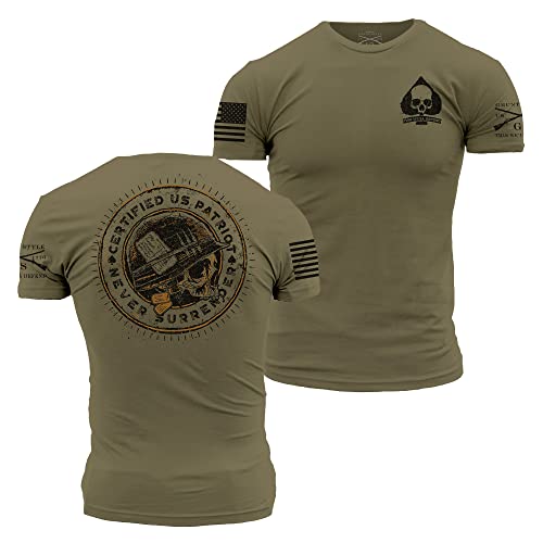 Grunt Style Patriot Seal Men's T-Shirt (Military Green, Large)