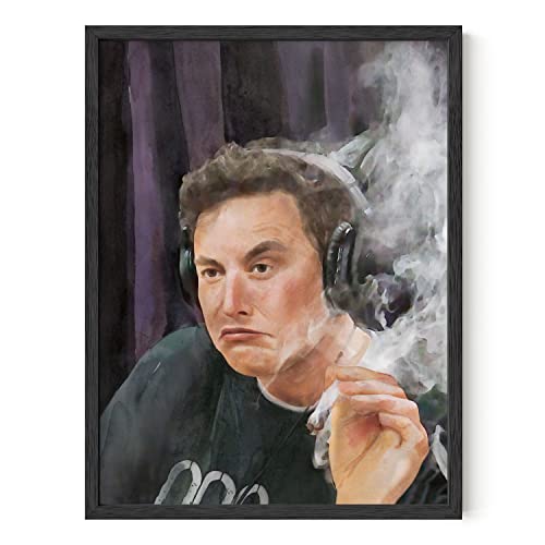 HAUS AND HUES Elon Musk Posters for College Dorm Trippy Room Decor College Posters | Funny College Posters for Guys, Cool Posters for Guys Bedroom | UNFRAMED (12x16)
