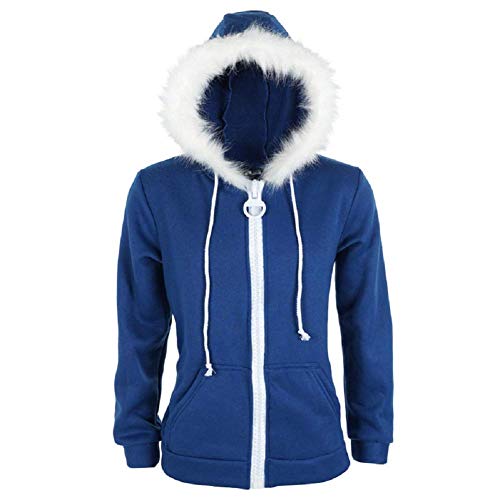 Emisorn Sans Blue Jacket Pullover Hoodie Zipper Sweatshirts Halloween Cosplay Adult Plush Costume Outwear Tops Unisex Large