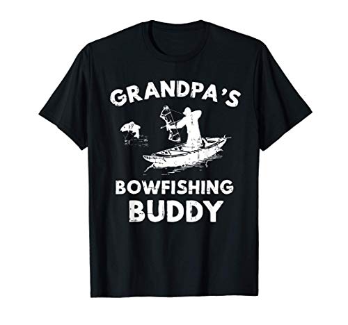 Grandpas Bowfishing Buddy Gift Grandfather Bowfisher Partner T-Shirt
